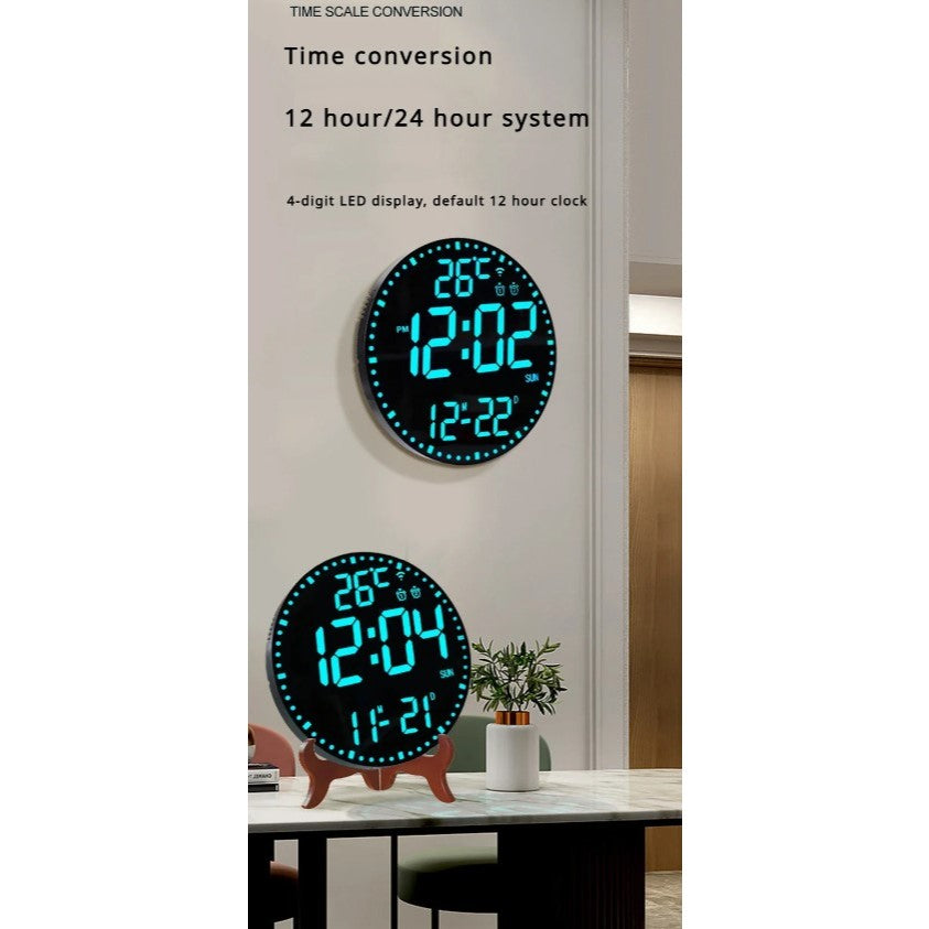 LED Digital Wall Clock Large Screen Temperature Date Day Display Smart Wifi , Tuya / Smart Life